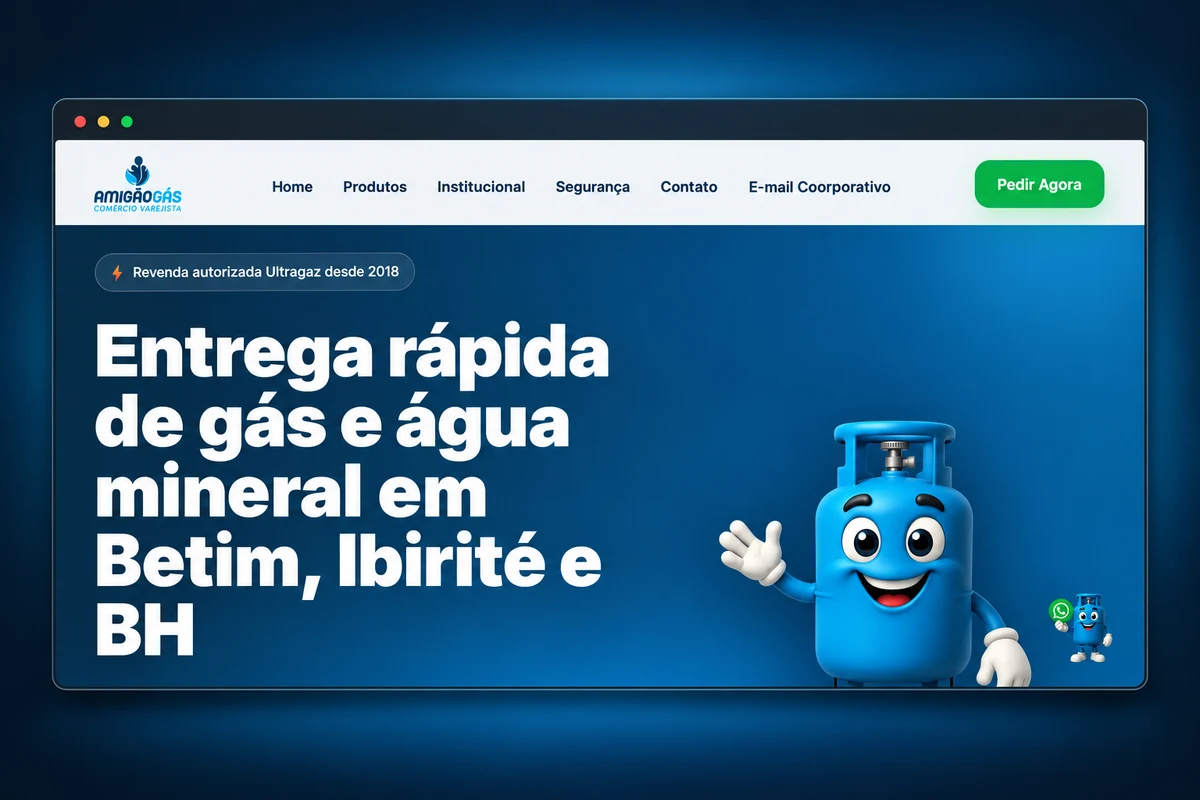 Apresentação visual do projeto Amigão Gás